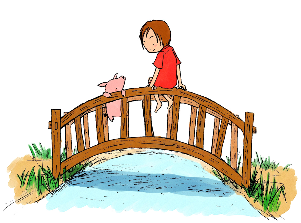 橋と豚